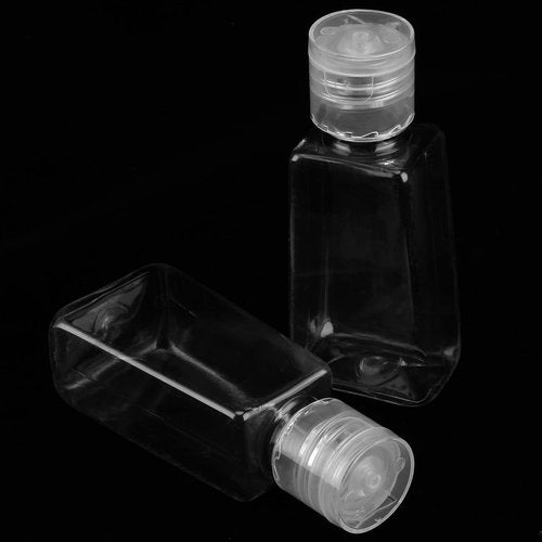 MANCHAP 100 Pack 1oz Plastic Empty Squeeze Bottles, 30ml Clear Travel Refillable Squeeze Bottles with Flip Cap for Lotions, Creams, Toiletries