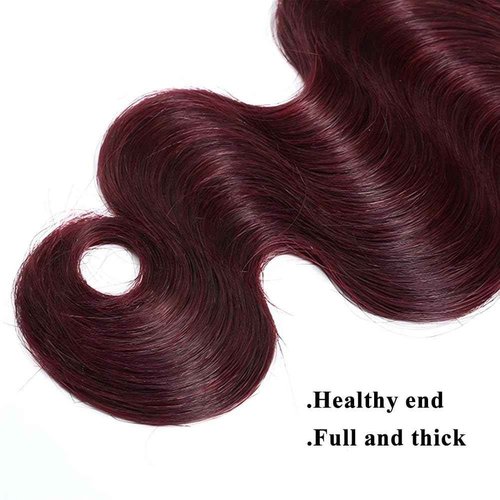 UDesire 22Inch Ombre 1B/99j Burgundy Body Wave Human Hair Bundles Red Wine Bundles Human Hair Two Tone Black To Burgundy Bundles 12A Unprocessed Brazilian Virgin Hair Extensions for Women