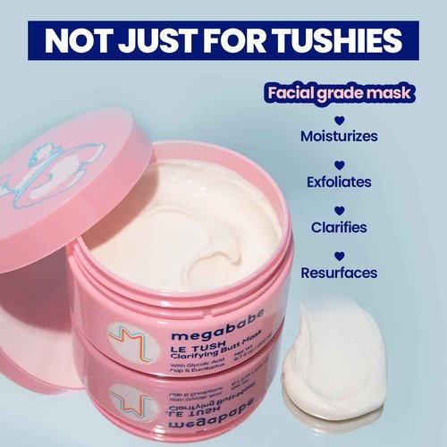 Megababe Butt & Body Acne Mask - Le Tush | Clarifying, Exfoliating & Hydrating | 6.7 fl oz