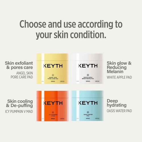 KEYTH Angel Skin Pore Care PAD (150ML, 5.07 FL.OZ.) / Refine Pores, Control Sebum, Exfoliation, Oil-Absorbing, Mastic Gum, PHA, LHA