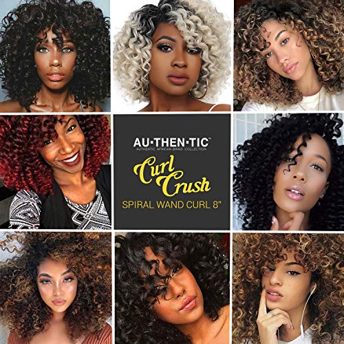 2 Bundle (1 Pack) 8 Inch AU-THEN-TIC 2X Spiral Wand Curl Crochet Braids Jamaican Bounce Curly for Black Women Syntheric Hair Extensions FreeKalon Fiber (1-Pack, 1-Jet Black)