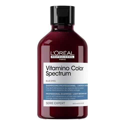 L'Oréal Professionnel Paris Vitamino Color Spectrum Blue Shampoo - Neutralizes Orange Tones, Enhances Shine & Vibrancy, Maintains Day 1 Hair Color, Hydrates & Strengthens Light Brown Hair