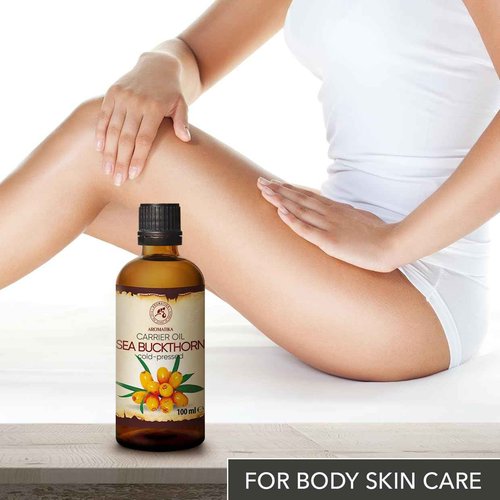 Sea Buckthorn Oil 3.4 Fl Oz - Pure & Natural - Hippophae Rhamnoides - Carrier Oil for Essential Oils - Base Oil for Nails - Hair - Face & Body Care