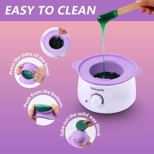 Wax Machine for Hair Removal in Pink Hair Waxing Kit for Women & Men At-Home Use, Silicone Pot, 0.6lb Salon-Grade Brazilian Wax Beads for Face Eyebrow Bikini Armpit Legs Full Body Beginner-Friendly