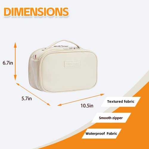 YDR Cosmetic Bag Large Capacity,Travel Makeup Bag with Divider Portable Toiletry Bag Make Up Punch Storage Women