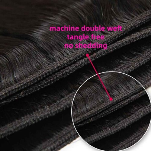 DreamPack Bundles with Closure Human Hair Body Wave Bundles Human Hair with 4x4 Lace Closure 100% Unprocessed Virgin Hair Extensions Natural Color (8" 8" 8" + 8" Closure)