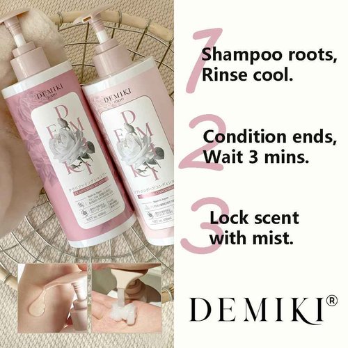 DEMIKI Japanese Shampoo for Women,Anti-Dandruff with Keratin,Clarifying Shampoo for Oily Hair,Sulfate Free,Rose Scent,Volumizing,hair care,Repairs,Strengthens,Nourishes and Softens,450ml 16fl oz