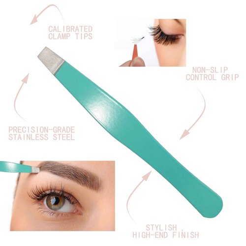Best Mini Eyebrow Tweezers Set - Professional Stainless Steel Tweezers for Travel, Best Precision Tweezers for Eyebrows - Great Precision for Facial Hair Removal, Portable for Outdooring (White)
