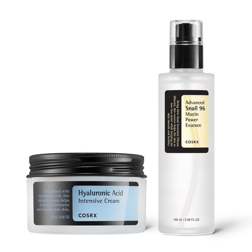 COSRX Ultimate Hydration Repair Duo - Hyaluronic Acid Intensive Cream + Snail Mucin 96% Essence, Long-lasting Intense Hydration and Skin Repair Care