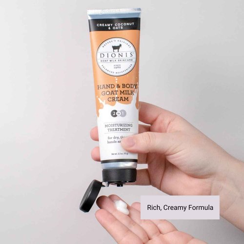 Dionis Creamy Coconut & Oats Lotion (8.5 oz), Hand and Body Cream (3.3 oz) Bundle