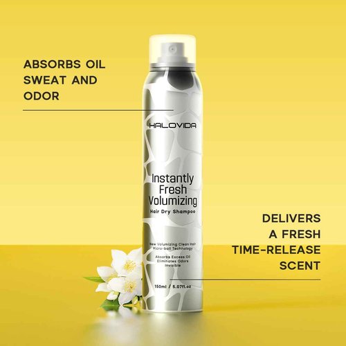 HALOVIDA Dry Shampoo for Women, Dry Scalp Shampoo Spray for Dark Hair Leaves No White Residue, Absorb Oils, Volumizing & Refresh Hair for 72 Hours, 5.07 Fl Oz((Pack of 2)