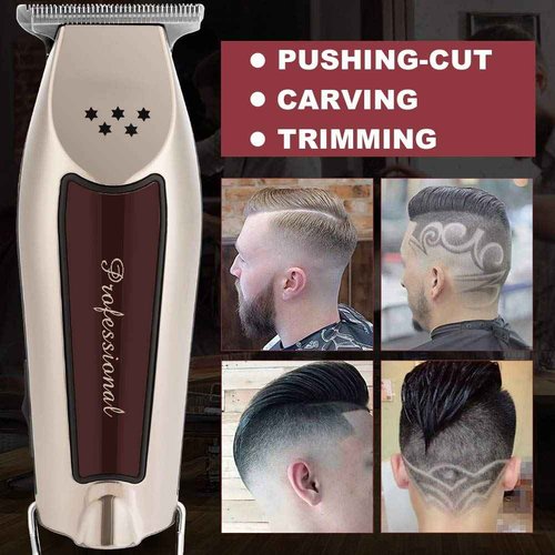 JoyGlow Cordless T-Blade Trimmer - 5 Star Compact Precision Trimmer for Lining & Close Trimming, Professional Hair Cutting Kit for Barbers and Stylists (Silver)