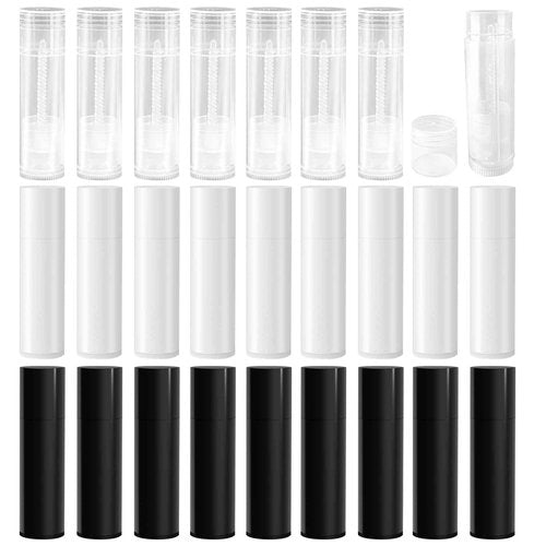Zenihol Empty Lip Balm Tubes for DIY Lipstick with Leak-proof Caps, 100-Pack Lip Balm Containers BPA Free, Black