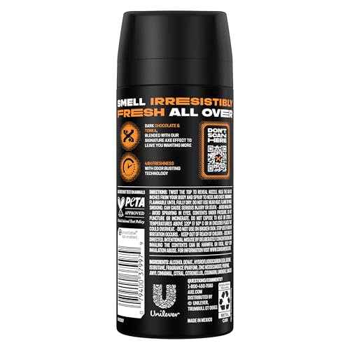 AXE Body Spray Deodorant Dark Temptation for Long Lasting Odor Protection Deodorant for Men Formulated Without Aluminum 4.0 oz