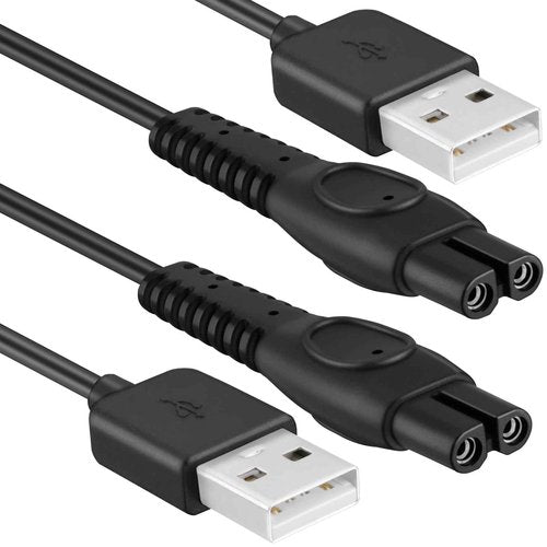 BENACES 3Ft Shaver Charger Cord, 2 Pack 5V Electric Shaver USB Charging Cable, 24AWG Trimmer Razor Power Cord with Fishbone-Reinforced Cable Boot Design, for Philips Norelco Shaver QP2724, QP2834