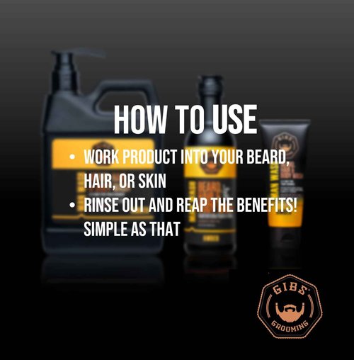 GIBS Grooming Amber 3 in 1 Body Wash For Men, Beard & Hair Moisturizing and Cleansing Liquid Body Wash Liter - Sulfate and Paraben Free