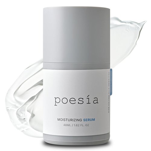 POESIA Hydro Hyaluronic Ampoule Serum – 3-Layer Hyaluronic Acid Complex for Deep Hydration | 48ml | Korean Glass Skin Glow | Clinically Proven +282% Moisture | Clean & Vegan Skincare