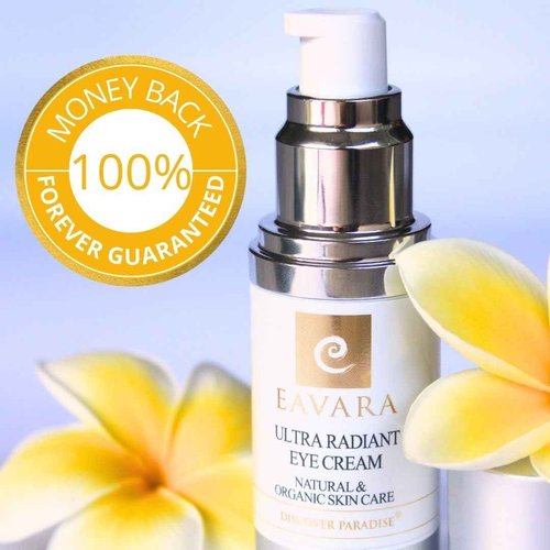 Eavara Organic Anti Aging Eye Cream for Dark Circles and Puffiness, Natural Under Eye Serum with Hyaluronic Acid, Jojoba Oil, Vitamin E, Aloe Vera, Helps Reduce Fine Lines & Wrinkles 1.0 Fl Oz