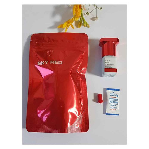 1 Set, Sky Glue Red and Rose Professional Eyelash Extension Adhesive Set, 5ml(0.17FL.OZ) Each, 0.5~2 Second Fastest Dry Time, 6-8 Weeks Longest Retention, Professional and Salon use only