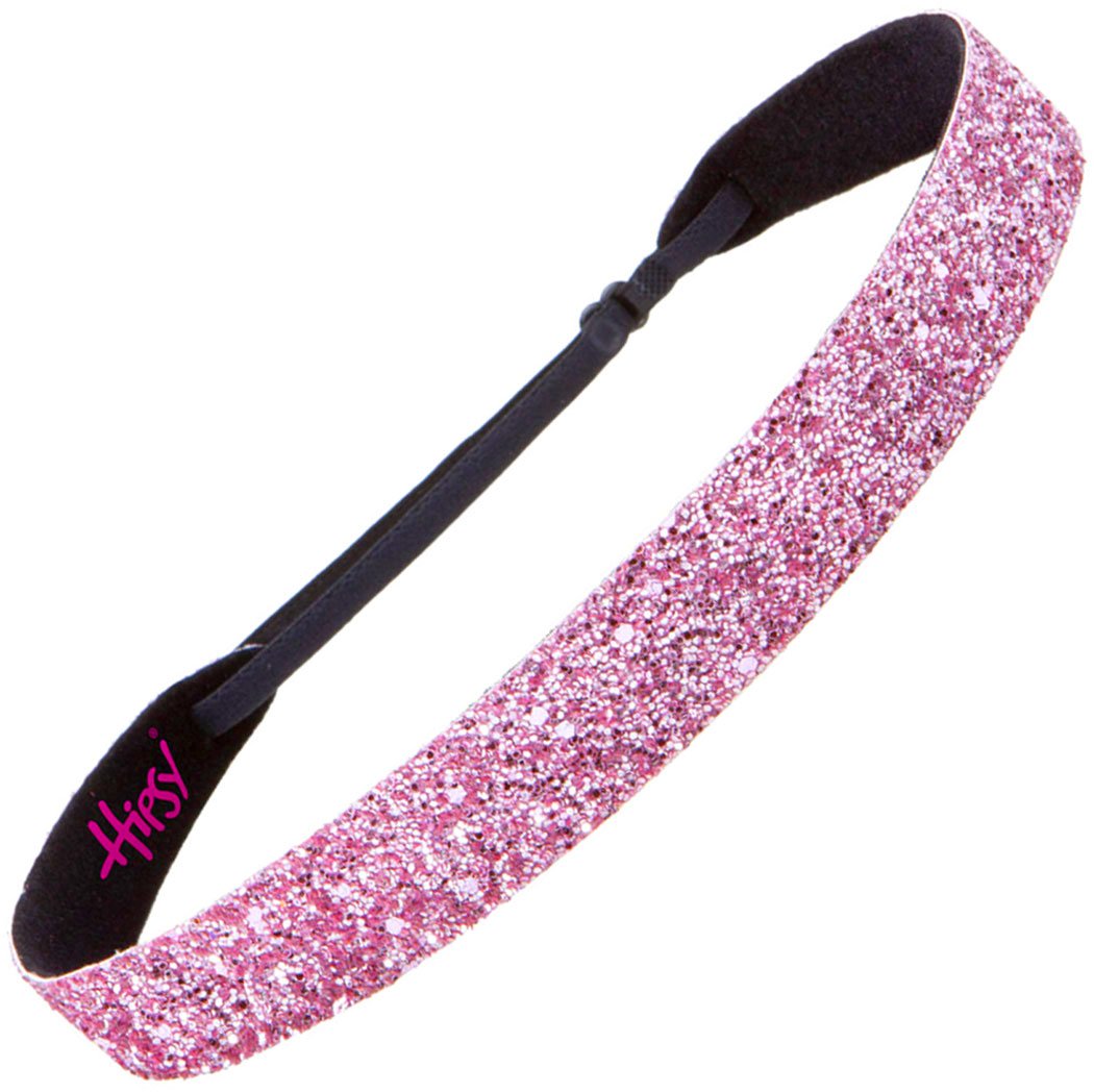 Hipsy Adjustable Non Slip Wide Bling Glitter Headband for Women Girls & Teens (Light Pink)