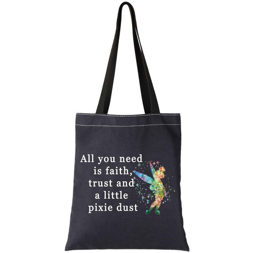 G2TUP Fairytale Movie Inspired Makeup Bag Faith Trust And Pixie Dust Fairy Travel Makeup Bag for Fans (All you need TG)