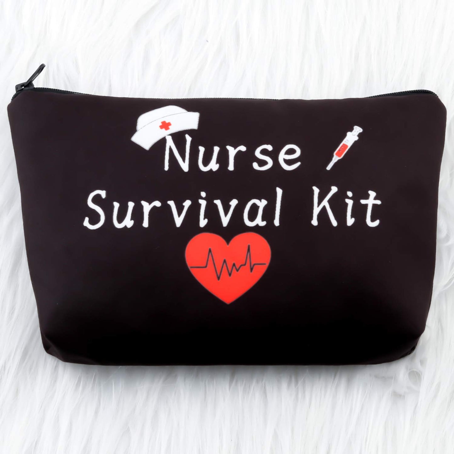 PXTIDY Nurse Gifts Nurse Survival Kit Cosmetic Bag Nurse Bag Nursing Gift Nurse Student Graduation Gift (BLACK)