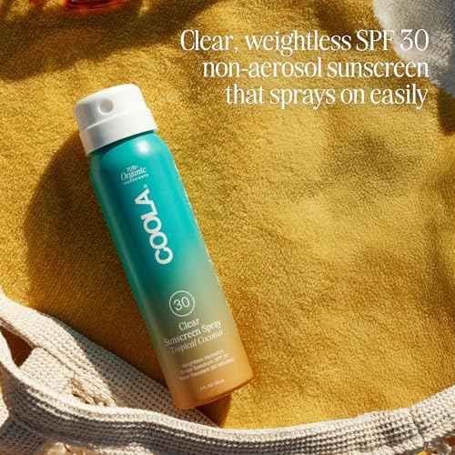 COOLA Organic Sunscreen SPF 30 Sunblock Spray, Dermatologist Tested Skin Care for Daily Protection, Vegan and Gluten Free, Tropical Coconut