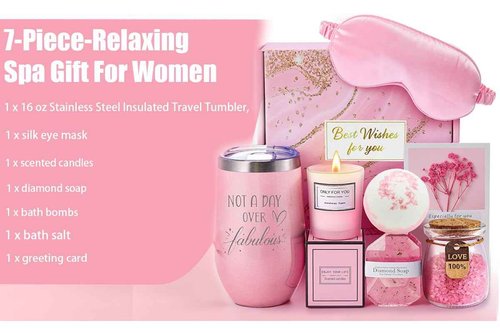 Luxurious Rose Bath Relaxation Gift Set – Premium Spa Experience for Women | Perfect Birthday Gift for Girlfriend, Mom, Sister & Best Friend | Ultimate Self-Care Basket