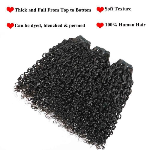 16A Double Weft Pixie Curly Human Hair Bundles 14 Inch 1 Bundle Burmese Curly Bundles Human Hair 3C4A 100% Unprocessed Brazilian Raw Virgin Hair Extensions Quick Weave Extensions Natural Color