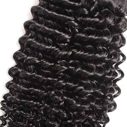 Curly Bundles Human Hair Brazilian Kinky Curly Virgin Hair 18 inch 3 Bundles 9A Grade Unprocessed Remy Virgin Curly Human Hair Weave Extensions with Natural Black Color