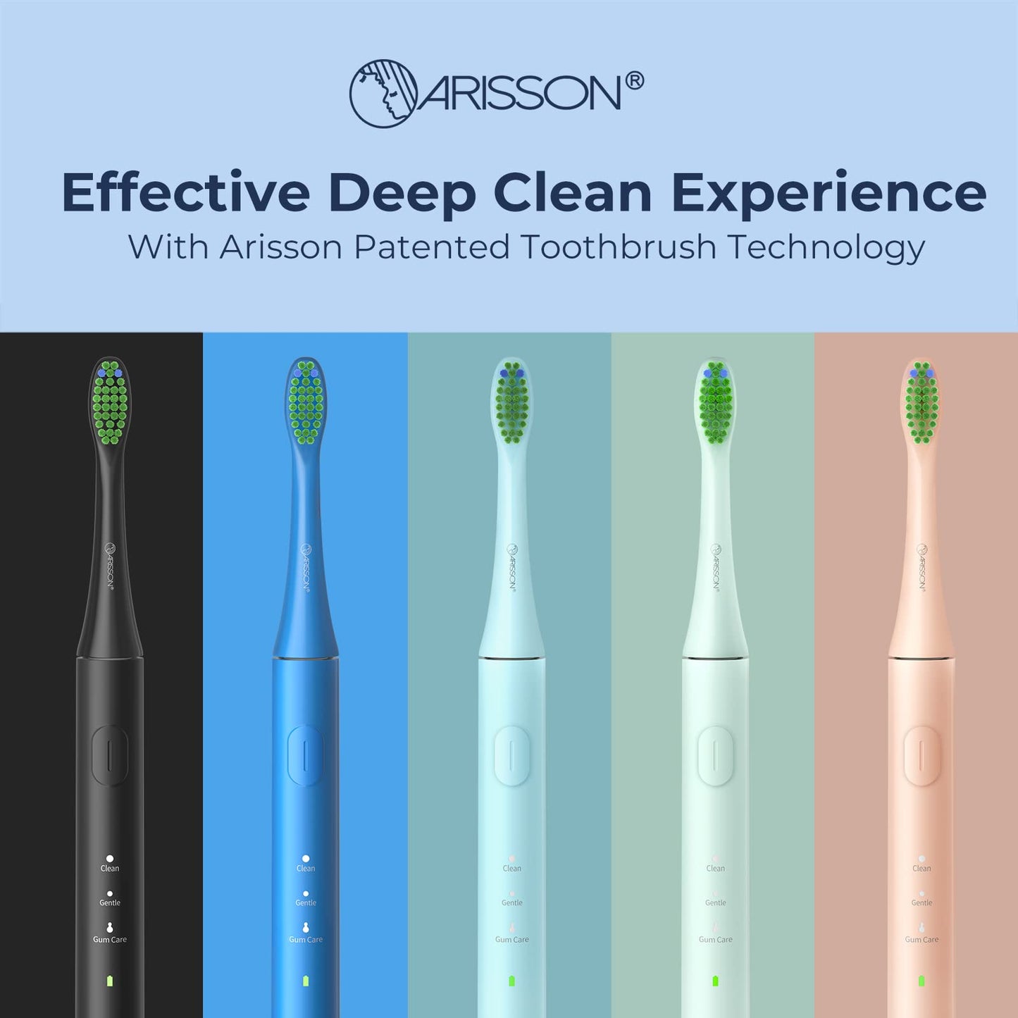 ARISSON Sonic Electric Toothbrush for Adults and Kids, 40,000 VPM Power Toothbrush, 1.5H Fast Charge Ultrasonic Electric Toothbrushes with 2 Minutes Smart Timer, Cotton Candy