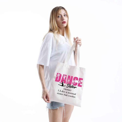Dance Sister Cosmetic Bag Dancing Gift Ballet Dancer Gift Little Sister Big Sis Gift Gifts For Dance Sister (DANCE sister tote bag)