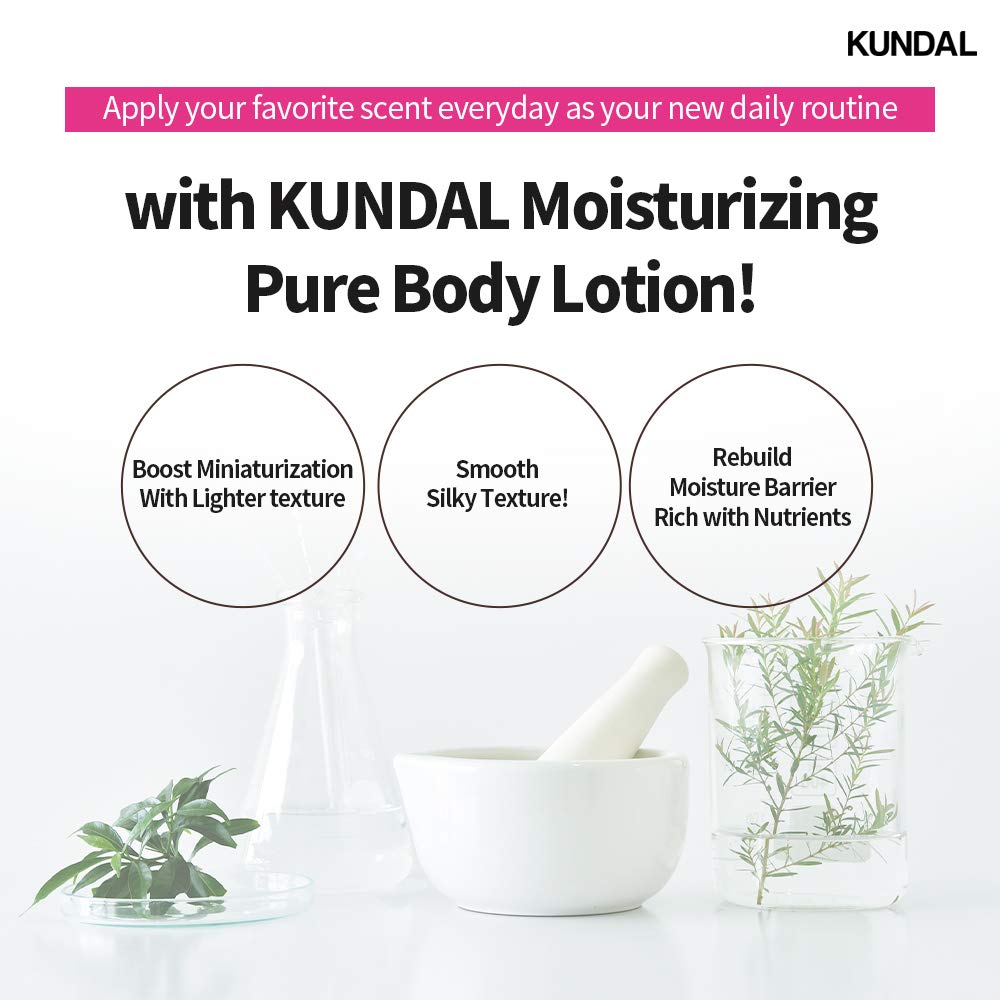 Kundal Nature Body Lotion [English Rose Scent] Moisturizer with 82% Aloe Vera/Deep Hydration for Dry Skin/Organic Formular Sensitive Skin Friendly 1,000ml (16.9 Fl Oz x 2ea/set)