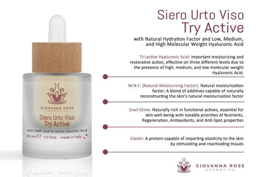 Giovanna Rose Cosmetics - Hydrating Facial Serum with 3 Molecular Weight Hyaluronic Acid – Anti-Wrinkle, Anti-Blemish for Men and Women, with Snail Slime and Elastin - Natural Illuminator