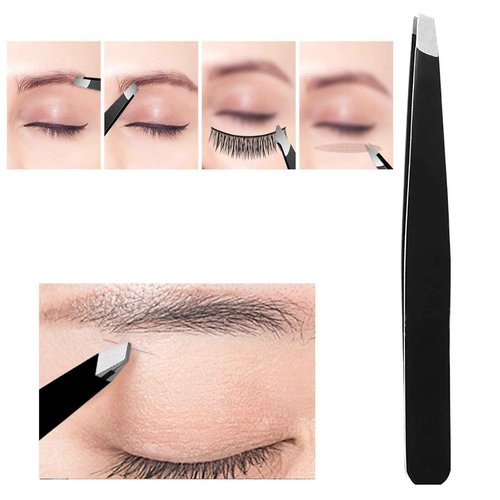 Craft Scissors Stainless Steel Unisex Eyebrow Kit Eyebrow Scissors, Slant Tweezers And Eyebrow Brush for Eyebrow Eyelash Extensions 5 Pcs with Case