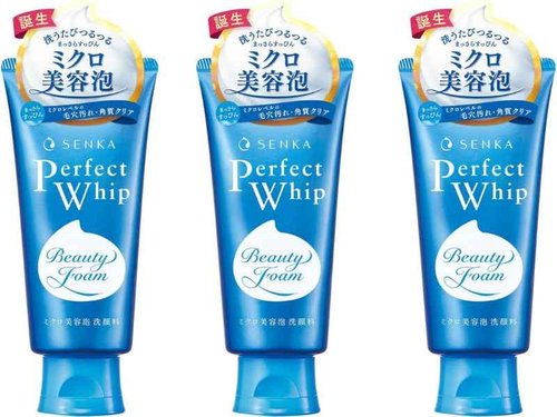 TSTADVANCE Senka Perfect Whip Cleansing Foam 4.23oz(120g) Set Of 3 White Floral Scent Japanese Face Wash