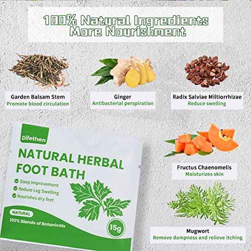 Natural Mugwort/Wormwood Herbal Foot Soak,Lymphatic Ginger Foot Bath Bag, Anti-Swelling Foot SPA Promote Metabolism, Foot Care 15g/PCS (64PCS)