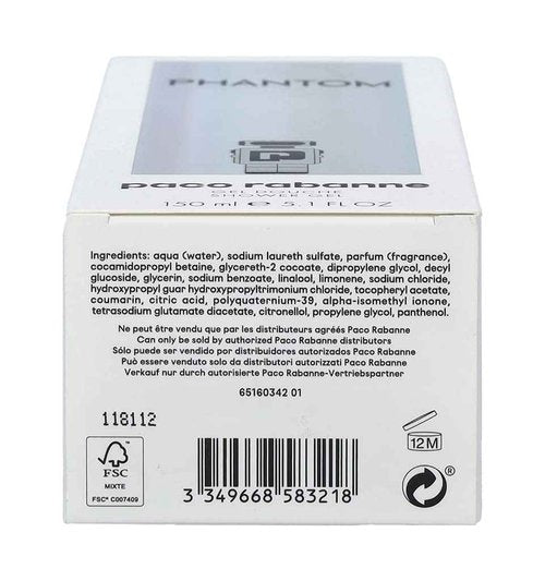 PACO RABANNE PHANTOM by Paco Rabanne, SHOWER GEL 5 OZ