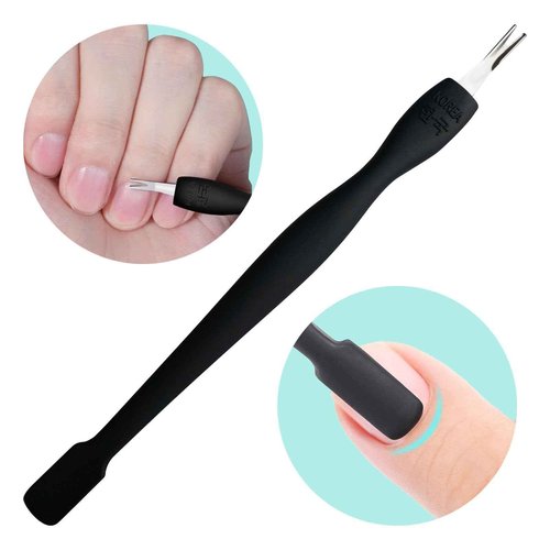 Pingispower Cuticle Pusher Tool, 2PCS Professional Nail Cuticle Remover Trimmer Cutter Fork Kit, Premium Stainless Steel Durable Manicure Kit for Women, Fingernails and Toenails