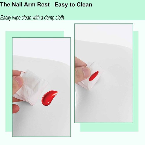 Ankysasky Nail Arm Rest, PU Leather Nail Tech Arm Rest,Foldable Arm Rest for Nails Tech U-Shaped Hand Rest Manicure Hand Rests for Foot Hand Rest (White)