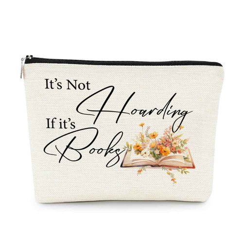 EXUQO Book Lover Gift: Makeup Bag for Women, Teen Girls - Zipper Pouch Travel Bag