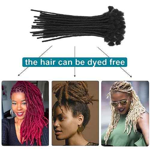 0.6cm 14inch 40 Stands 100% Real Human Hair Dreadlock Extensions For Men/Women Full Head Handmade Permanent Loc Extensions Bundles Can Be Dyed Bleached Curled and Needles