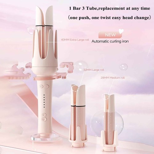 5 in 1 Interchangeable Curling Iron Set, 5 Styling Tools, 28mm，32mm，40mm Roll, Hair Straightener Brush，Volumizing Comb，and Curling Iron，3 Temp & Timer & Negative Ions