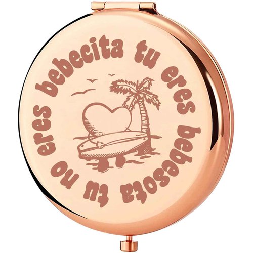 KEYCHIN Tu No Eres Bebecita Eres Bebesota Pocket Mirror Latin Music Fans Gifts Latin Song Lyric Compact Makeup Mirror (Tu No Eres-RG)