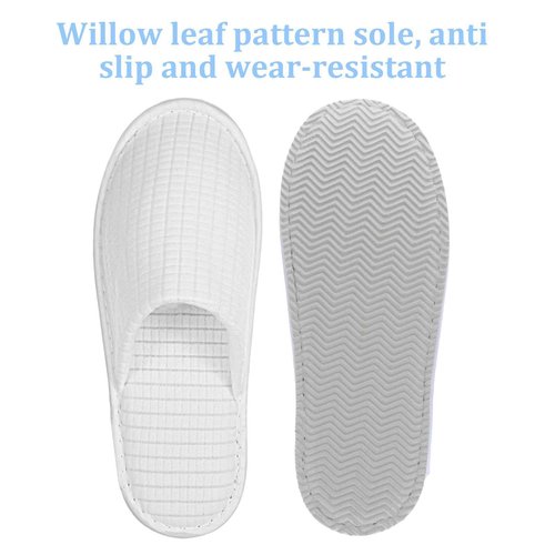 YQQYG 10 Pairs White Spa Slippers for Women and Men, Universal Bulk Disposable Slippers for Guests, Non-Slip Disposable Hotel Slipper Indoor Slipper for Travel Home Salon Hotel Bathroom