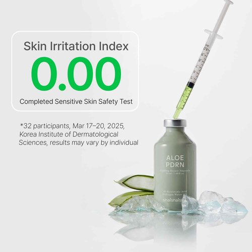 shaishaishai ALOE PDRN Cooling Repair Ampoule, 10% Vegan Collagen, 10 Types Hyaluronic Acid, Cooling Hydration & Soothing, Glow Serum, Korean Skincare, 1.69 Fl Oz