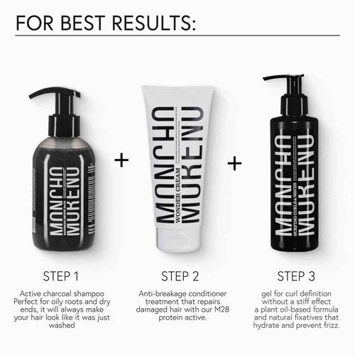 MONCHO MORENO BATHMAN Detox Hair Shampoo - Clarifying Shampoo for Oily Roots & Dry Ends - Activated Charcoal & Wheat Protein - Sulfate-Free Detox Shampoo for Scalp Care & Deep Clean Hair (8.8 oz)