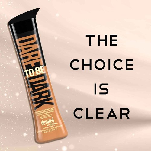 Devoted Creations Dare to be Dark Tanning Lotion – Creamy and Clear Pure Tanning Optimizer, Anti-Reddening, Sensitive Skin Formula with Essential Vitamins and Nutrients – 8.45 oz.