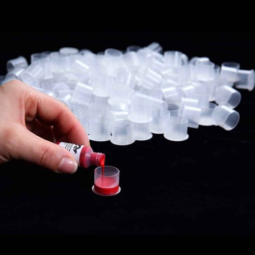 Ink Caps for Tattooing Large,1000pcs White Plastic Disposable Microblading Makeup Tattoo Ink Cups Caps with Base, Pigment Ink Cap Sizes 17mm Large for Tattoo Ink,Tattoo Kits,Tattoo Supplies(1000L)