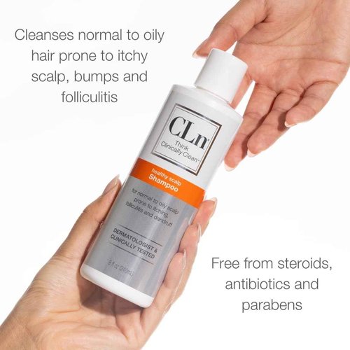 CLn® Shampoo - Clarifying Formula with Salicylic Acid, for Normal to Oily Scalp Prone to Folliculitis, Dandruff, Itchy & Flaky Scalp, Fragrance-Free & Paraben-Free, 8 fl. oz.